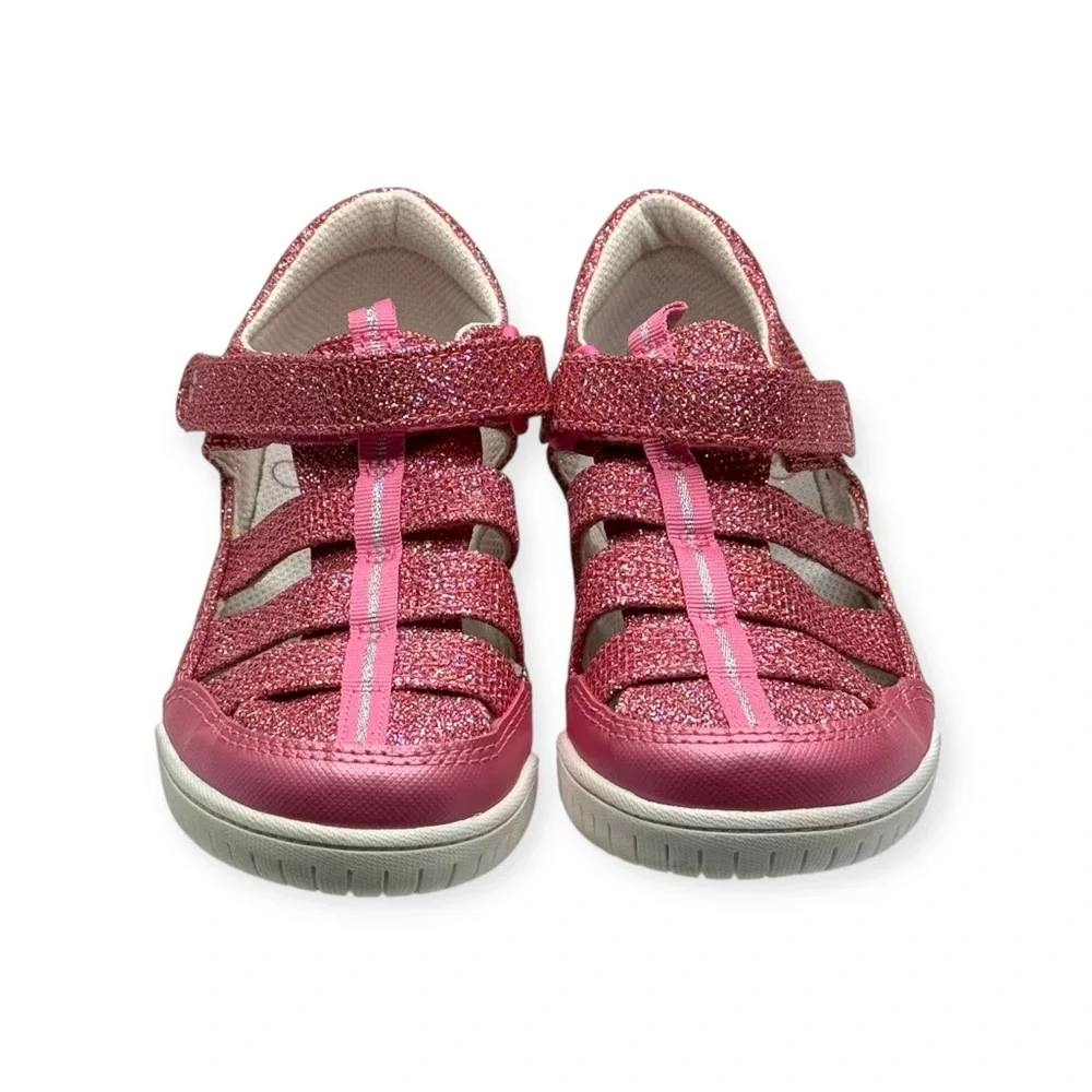 new Surprize Stride Rite ✵ Water Resistant Fisherman Sandals ✵ Pink Glitter 12
